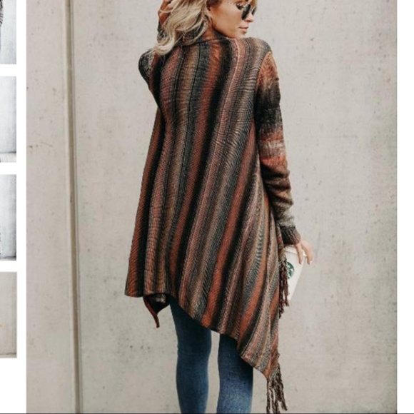 Asymmetric multi-style boho cardigan light jacket - Picture 3 of 8